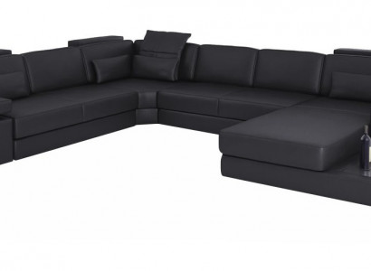 Living landscape bed function leather corner sofa U-shaped sofa couch textile sofas design