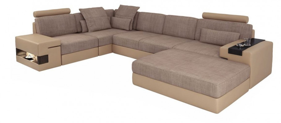 Modern sofa corner set L-shaped upholstered seats couch living landscape stool furniture