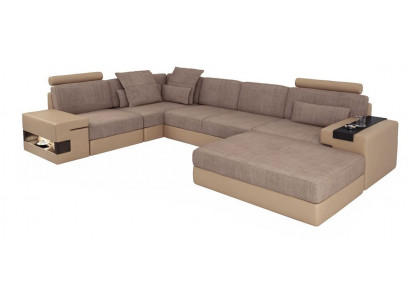 Modern sofa corner set L-shaped upholstered seats couch living landscape stool furniture