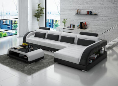 Leather sofa USB living landscape corner sofa corner suite design modern sofa G8012C new