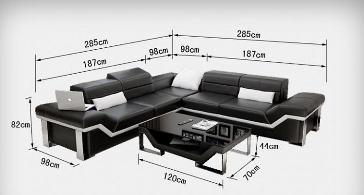 Leather sofa USB living landscape corner sofa corner suite design sofa couch K5007B new
