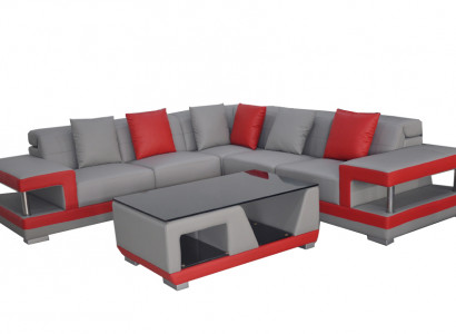Leather sofa couch living landscape corner set decor design modern sofa L-shape