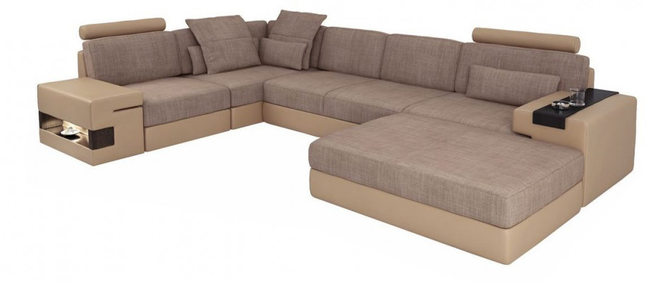 Sofas corner sofa leather living room wood area stool modern L shape NEW set