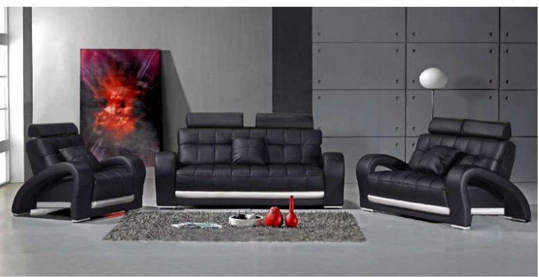 Leather Sofa Couch Living Landscape 3+2+1 Seater Set Design Modern Sofa B2023