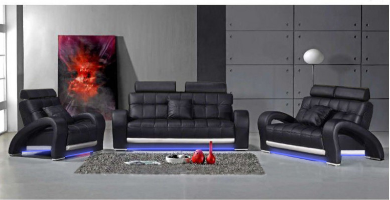 Leather Sofa Couch Living Landscape 3+2+1 Seater Set Design Modern Sofa B2023