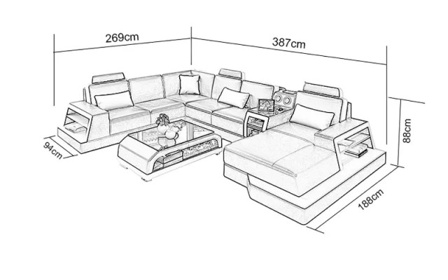 Living area corner sofa sofa design couch sofas corner unit couches table 2-piece set.