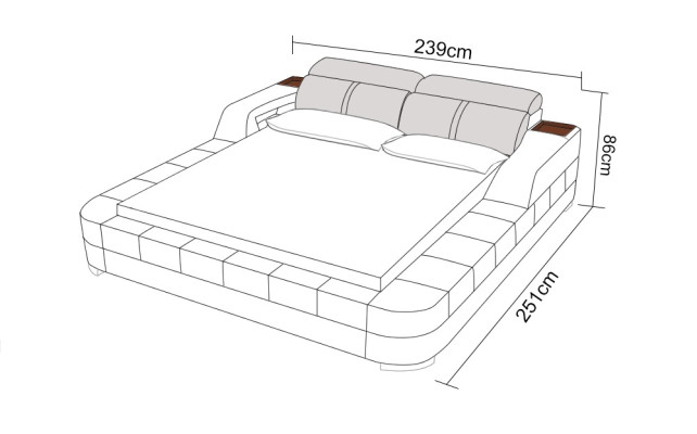 Luxury waterbed double multifunction bed upholstery + USB water beds 180x200