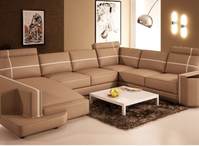 Our U-shaped modern leather sofa in exquisite designer style