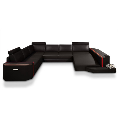Elegant U-shaped upholstered sofa, modern design for stylish living spaces.