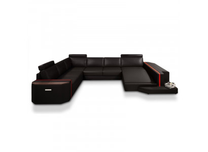 Elegant U-shaped upholstered sofa, modern design for stylish living spaces.