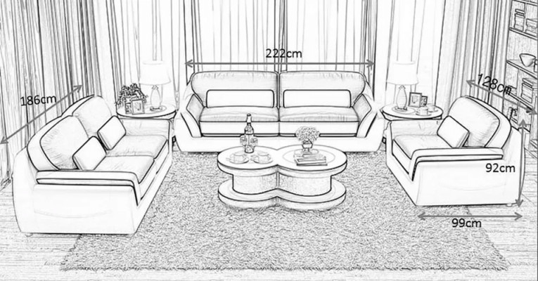Sofa set 321 table stool sideboard living room landscape couches sofa couch 7-piece set.
