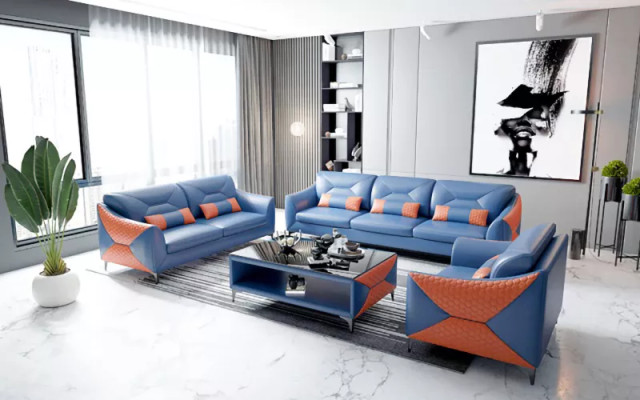 Modern sofa suite 321 seater coffee table set leather group 4-piece