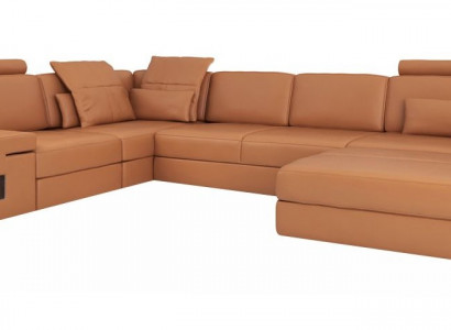 Modern luxury sofa corner set L-shaped upholstered leather furniture leather sofa