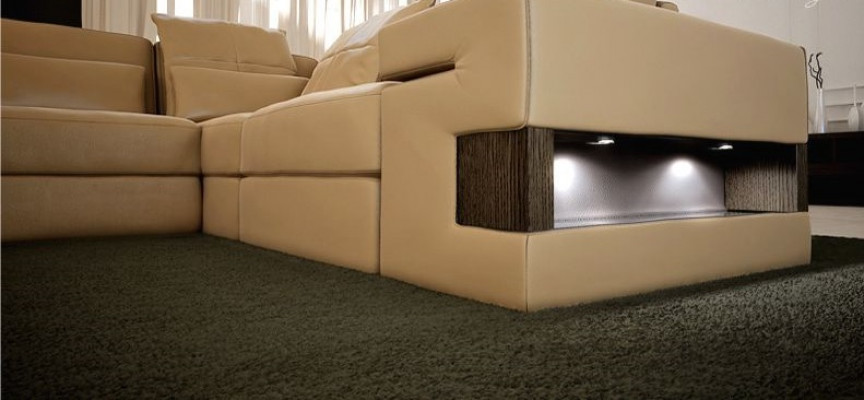 Living room brown furniture textile sofas corner sofa L-shaped couch upholstered furniture sofa bed
