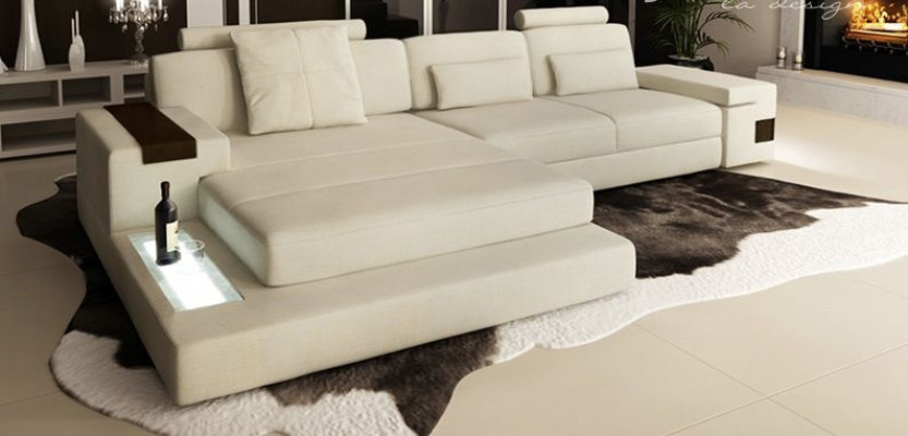 Design couch upholstery textile leather corner fabric corner sofa L-shaped sofa couch