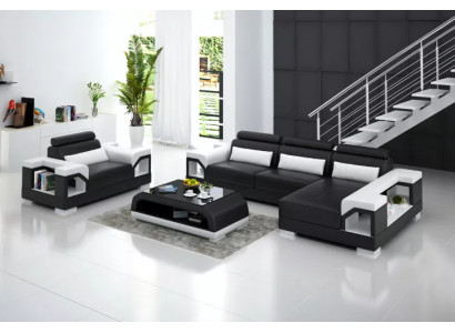 Corner sofa L-shape armchair coffee table modern sofa leather sofa corner sofa upholstery 4-piece set
