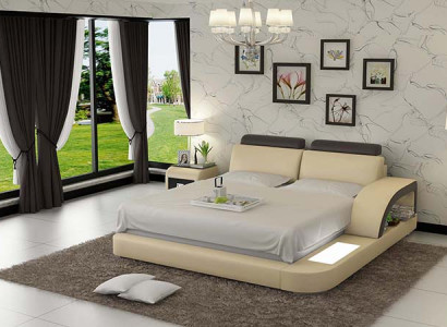 Waterbed with USB Hotel Double Bed Complete Leather Bed Upholstered Bed Water