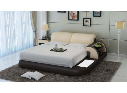 Double bed waterbed hotel bed complete leather bed, upholstered bed water + USB