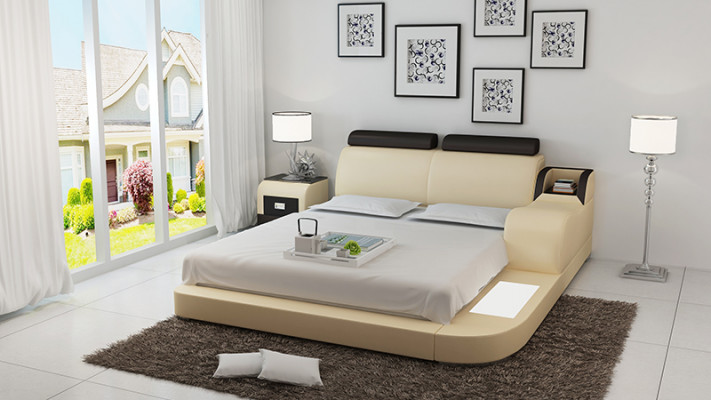 Sectional corner sofa couch U-shaped upholstered couches leather design illuminated