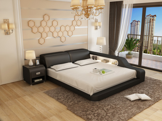 Waterbed Hotel Double Bed Complete Beds Leather Bed Water With USB Upholstered Bed