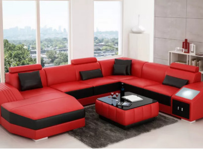 Leather sofa designer sofa corner sofa U-shaped modern sofa leather sofa corner sofa upholstery