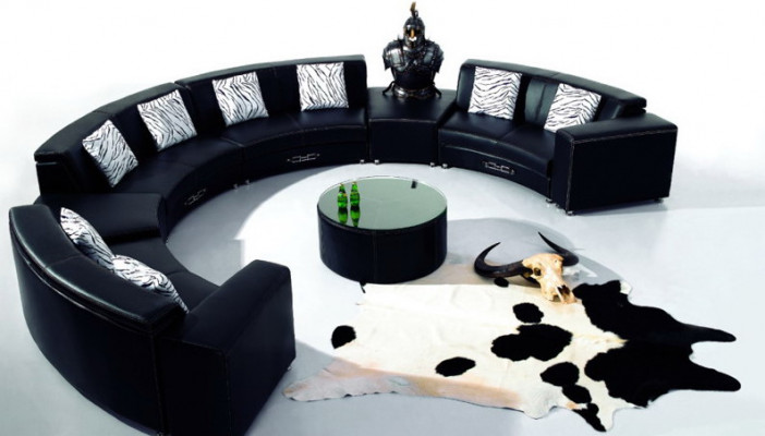 Round sofa with USB couch large XXL living landscape corner sofa round sofa corner upholstery
