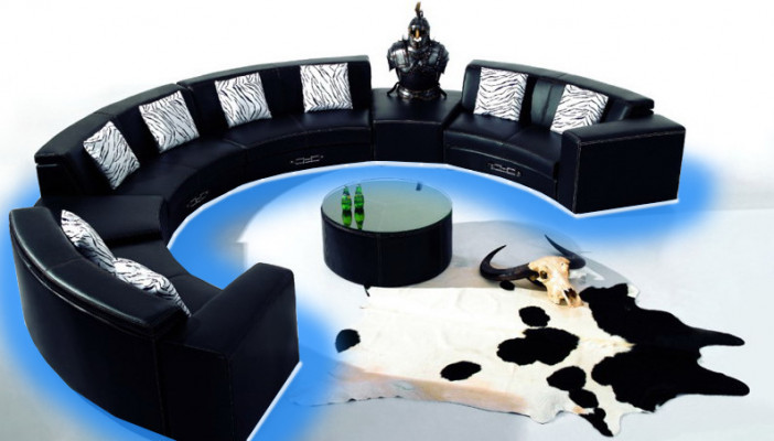 Round sofa with USB couch large XXL living landscape corner sofa round sofa corner upholstery