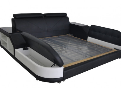 Design luxury bed leather upholstery marriage modern hotel beds 140/160/180/200