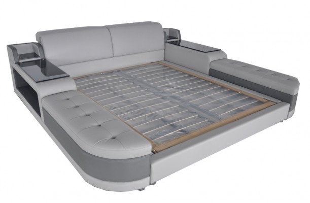 Design Luxury Bed Upholstery Matrimonial Hotel Modern Beds Leather 140/160/180/200 LB8820
