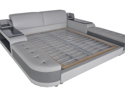 Design Luxury Bed Upholstery Matrimonial Hotel Modern Beds Leather 140/160/180/200 LB8820
