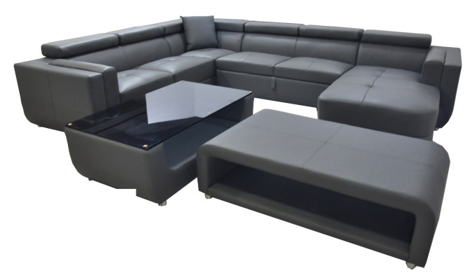 Modern sofa set corner seating leather couch upholstery corner living landscape USB