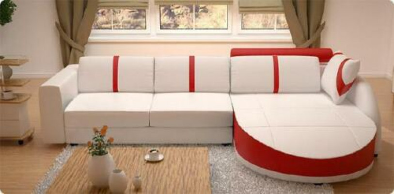 Designer sofa, sleeper sofa, leather corner couch with USB, leather sofa, corner sofa with bed function.