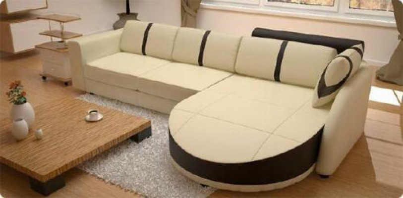 Designer sofa, sleeper sofa, leather corner couch with USB, leather sofa, corner sofa with bed function.