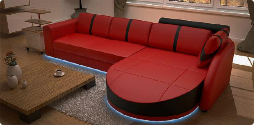Designer sofa, sleeper sofa, leather corner couch, new leather sofa corner sofa with bed function.
