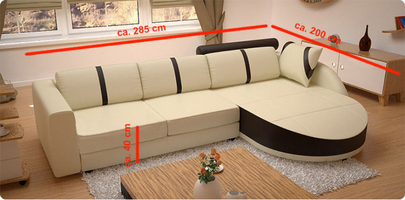 Designer sofa, sleeper sofa, leather corner couch, new leather sofa corner sofa with bed function.