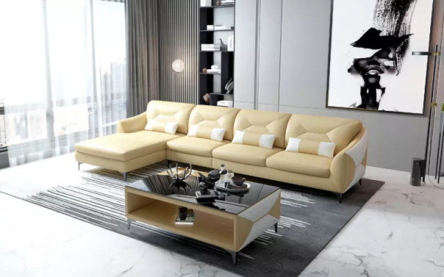 Corner sofa upholstered corner sofa L-shape modern coffee table sofa living landscape 2-piece new.