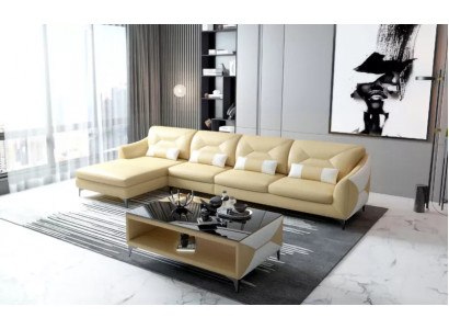Corner sofa upholstered corner sofa L-shape modern coffee table sofa living landscape 2-piece new.
