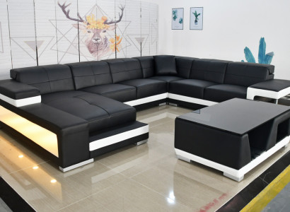 Luxury living room sofa, corner sofa, upholstered corner sofas, couches, leather leather-couch suite.