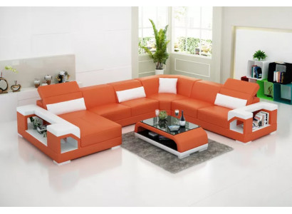 Corner sofa, living landscape, corner couch, corner suite, upholstered sofa, U-shaped leather sofa, couch.