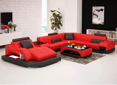Sectional sofa U-shape armchair coffee table modern sofa leather sofa sectional sofa cushions 2-piece set