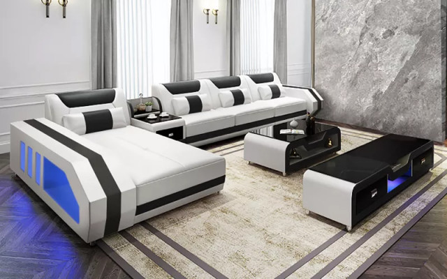 Corner sofa L-shape table coffee table sideboard sofa leather sofa corner sofa upholstered 3-piece set