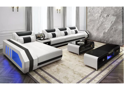 Corner sofa L-shape table coffee table sideboard sofa leather sofa corner sofa upholstered 3-piece set