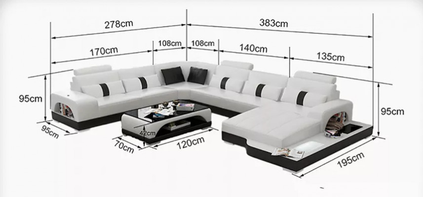 Corner sofa, upholstered corner sofa, U-shaped modern sofa, leather sofa, designer sofa