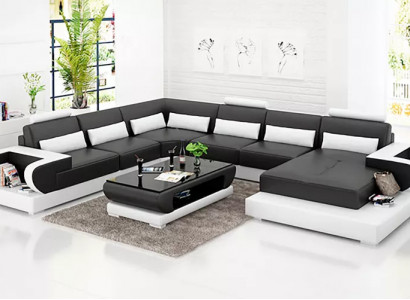 Sectional sofa upholstery corner U-shape coffee table modern sofa living landscape new