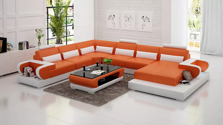 Sectional sofa upholstery corner U-shape coffee table modern sofa living landscape new