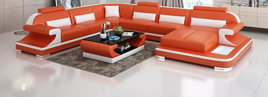 Living room corner sofa U-shape modern sofa leather sofa corner suite upholstered couches