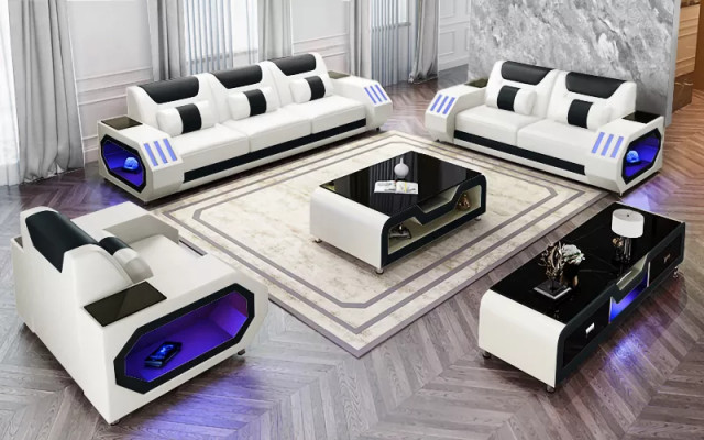 Sofa Set 321 Seater Modern Sofa Leather Sofa Designer Sofa Living Landscape New