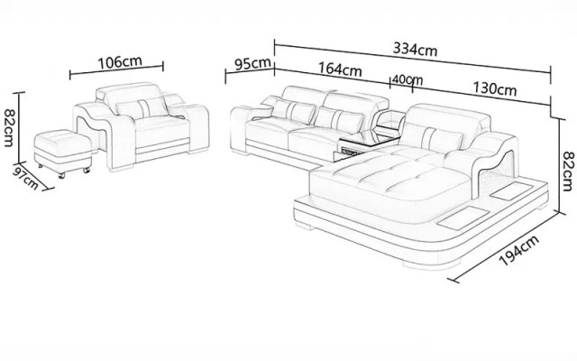 Designer sofa corner sofa L shape armchair seat cushion upholstery living landscape leather sofa