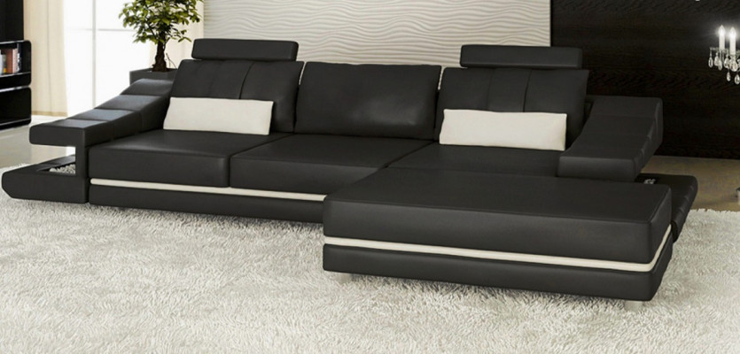 Modern luxury noble sofa leather 3-seater stool living room office NEW art