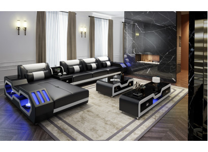 Noble luxury couch corner sofa living landscape multifunctional couches sofa USB light